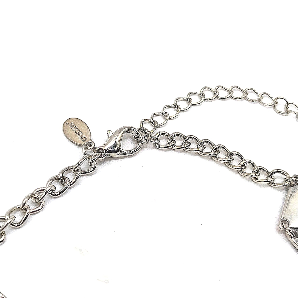 NEW CHICO'S Statement Collar Bib Necklace with extension in Reflective Silver - Picture 4 of 4